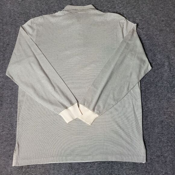 Vtg Polo Ralph Lauren Golf Mens Sz L Covered Placket Black Striped Pima Cotto - Picture 2 of 10